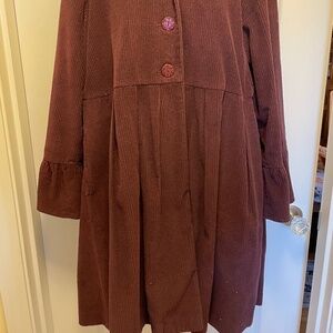 Ladies Cotton/Corduroy long cardigan style jacket